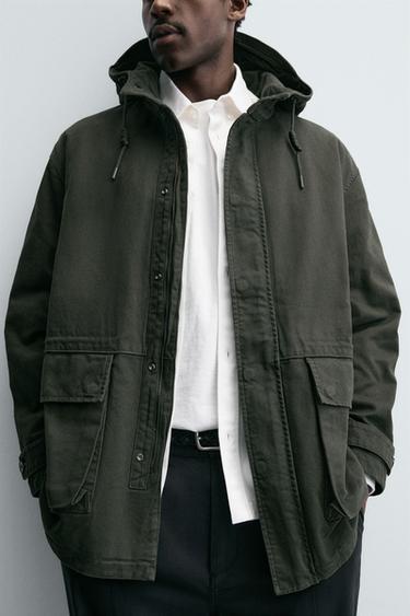 PARKA LAVÉE COUPE RELAX - Marron clair de Zara - Image 5