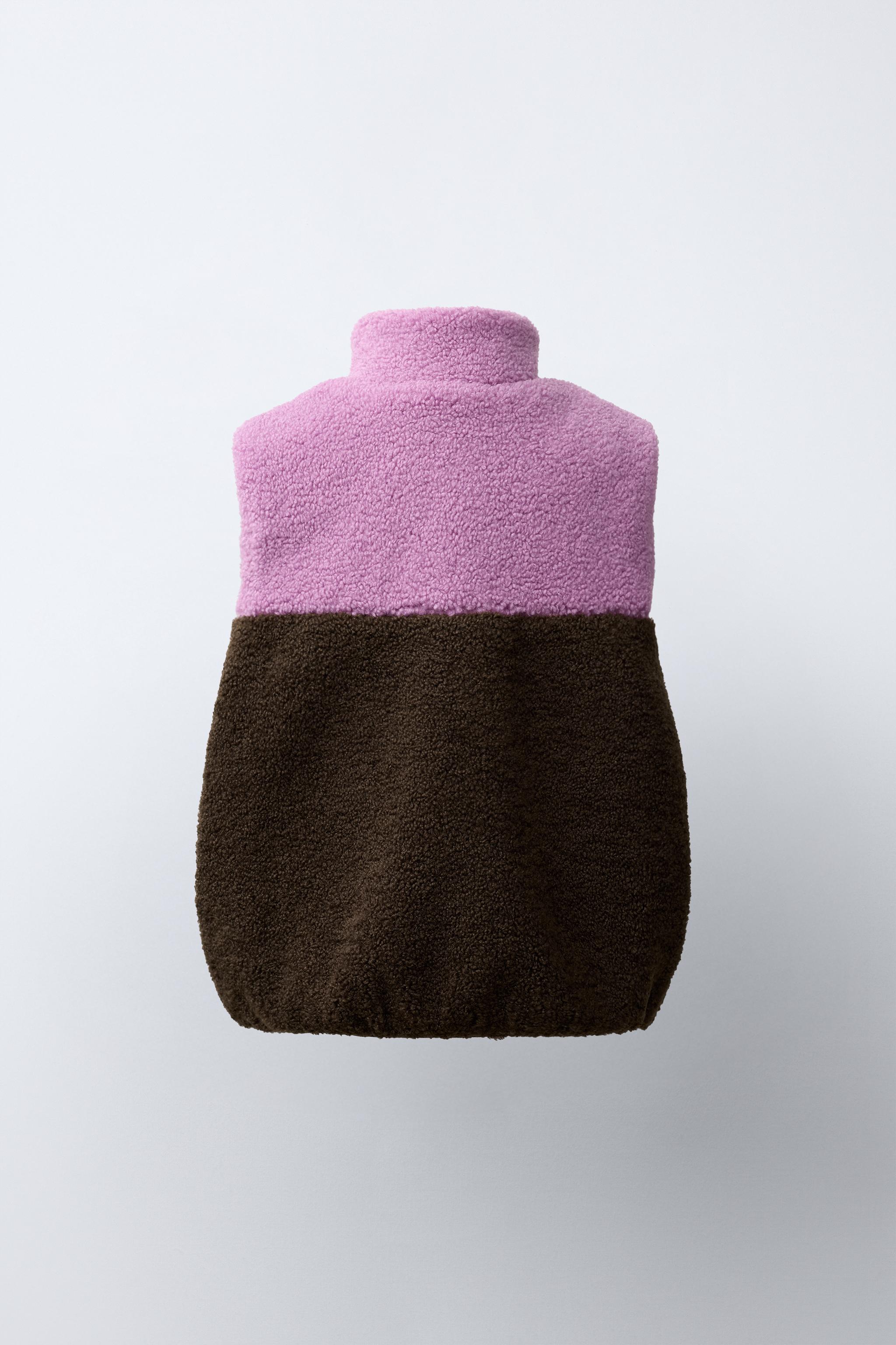 GILET EFFET MOUTON COLOR BLOCK