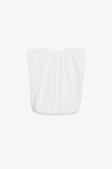 TOP BOUFFANT EN POPELINE ZW COLLECTION - Blanc de Zara - Image 7