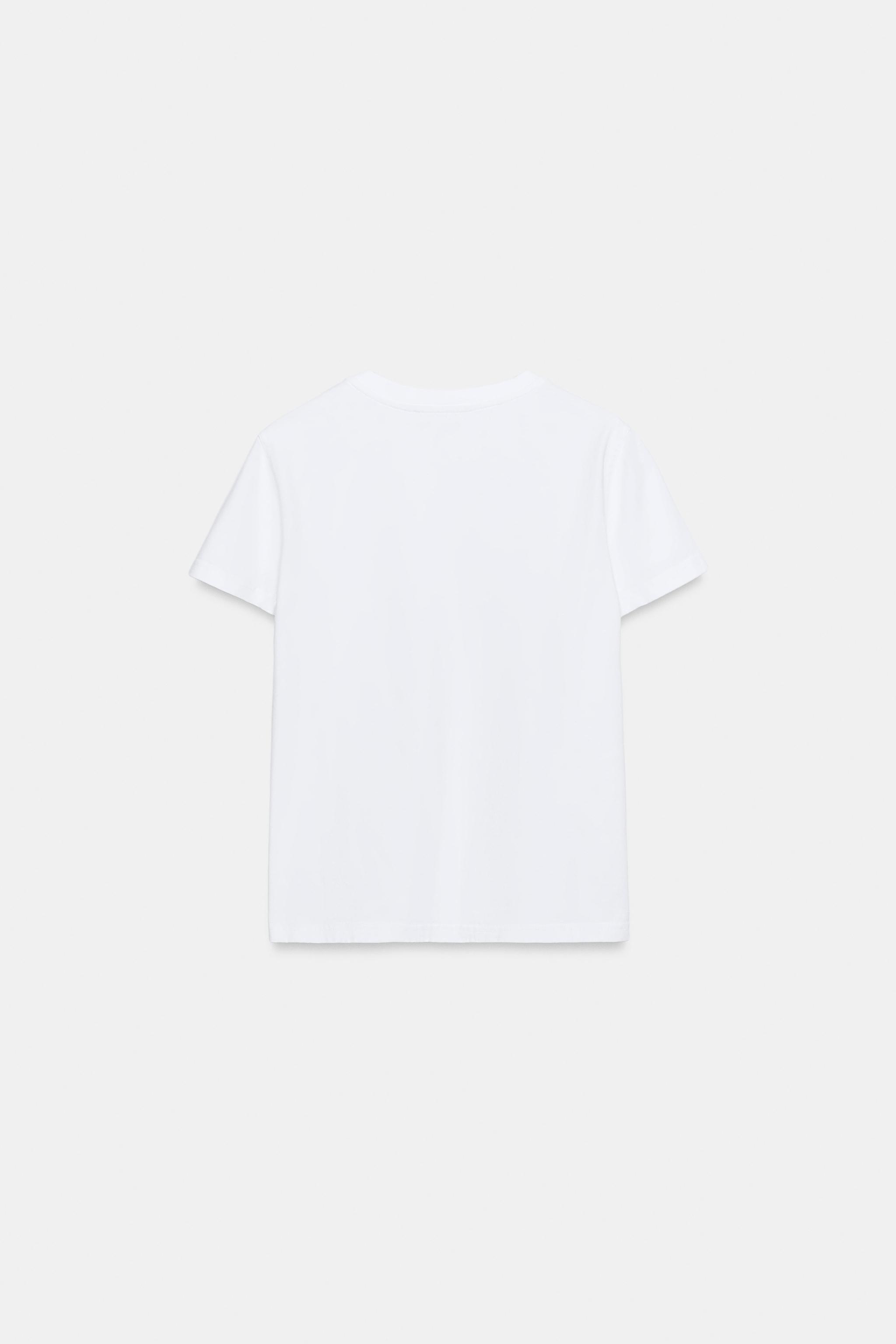 Женские футболки Zara MESSAGE POCKET T-SHIRT — фото 7