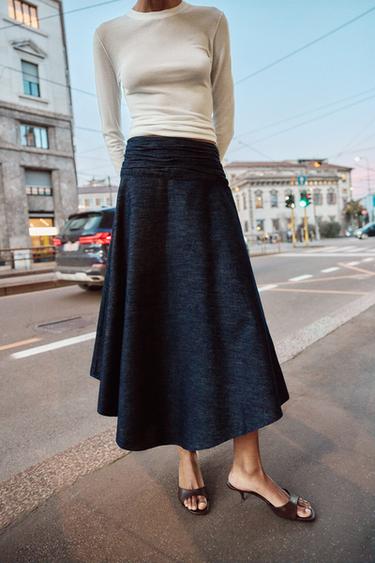 Z1975 ASYMMETRIC MIDI SKIRT - Blue by Zara - Image 5