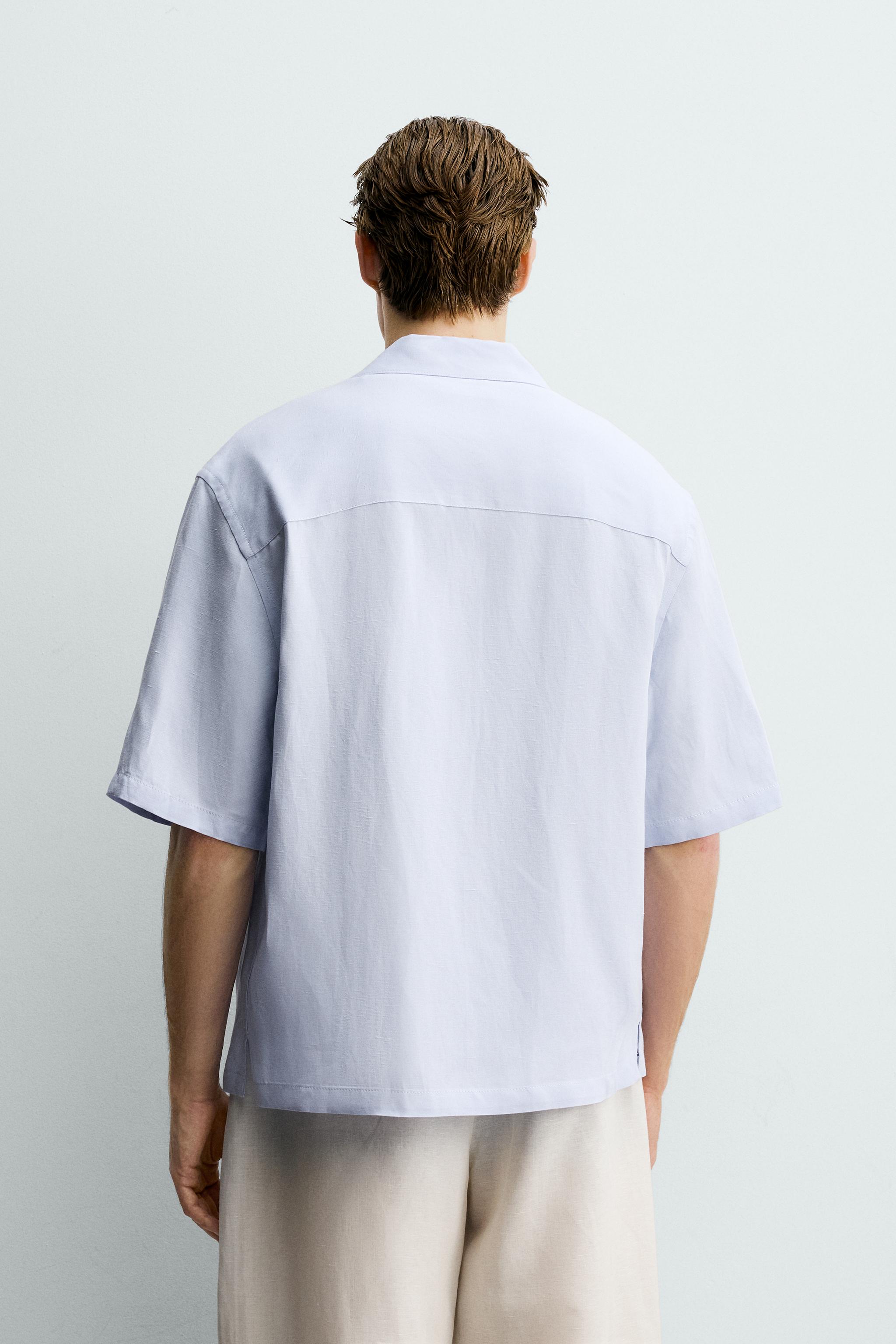 VISCOSE-LINEN KIMONO SHIRT