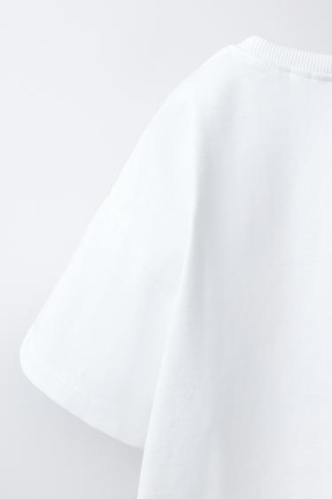 PRINTED T-SHIRT WITH RAISED DETAIL - White by Zara - Image 3