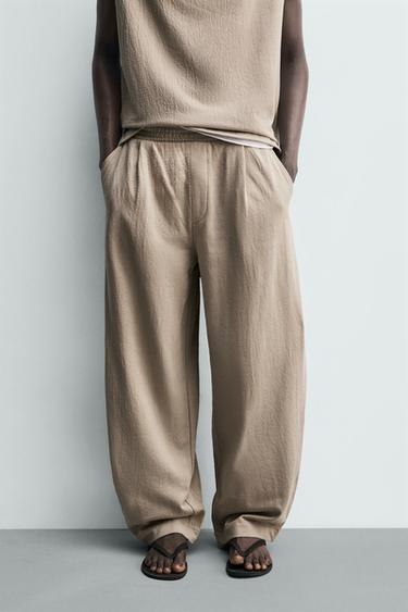 PANTALON JOGGER BALLON FIT TEXTURÉ - Beige de Zara - Image 3