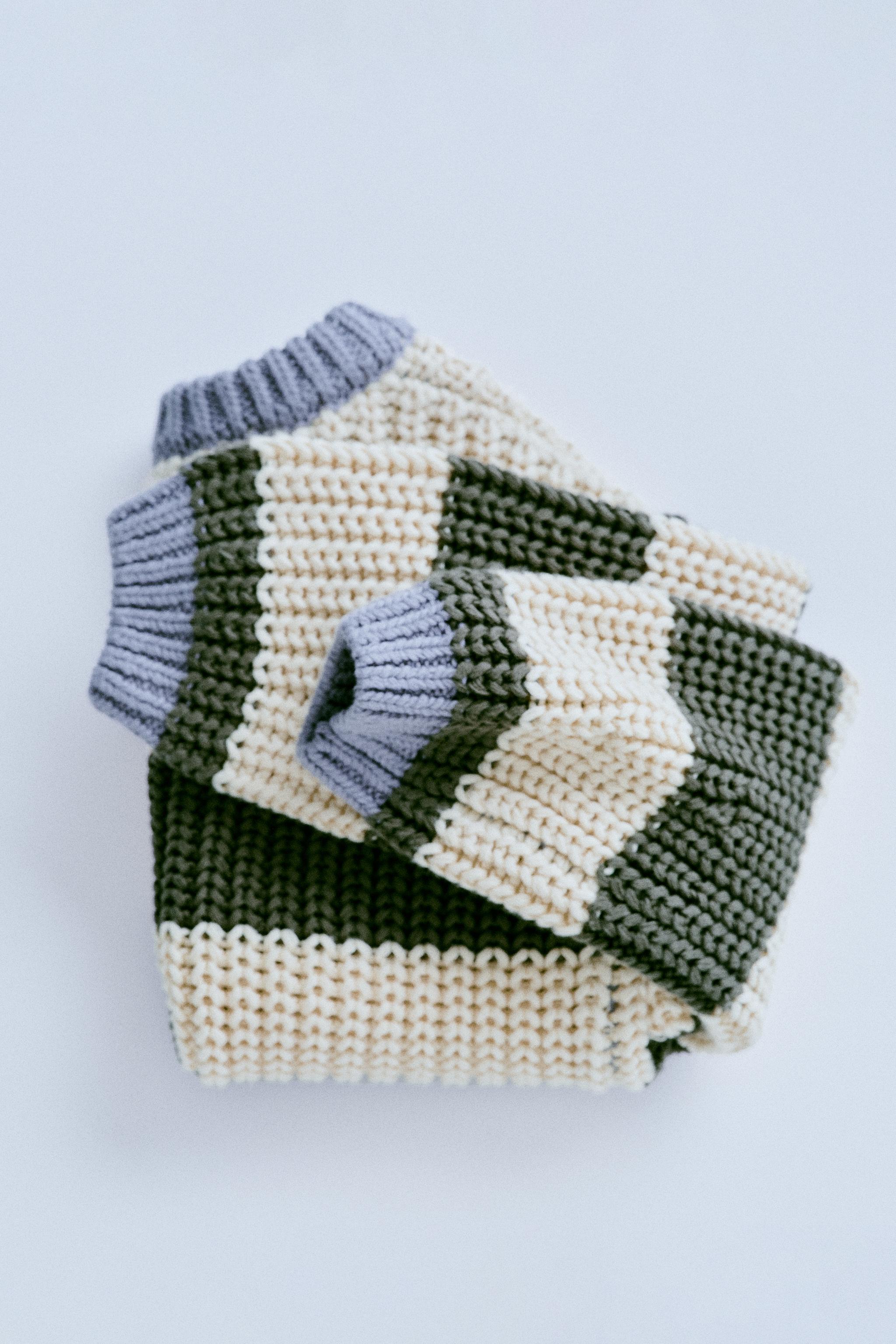 TIMELESZ - CHUNKY STRIPED KNIT SWEATER - Green | ZARA United