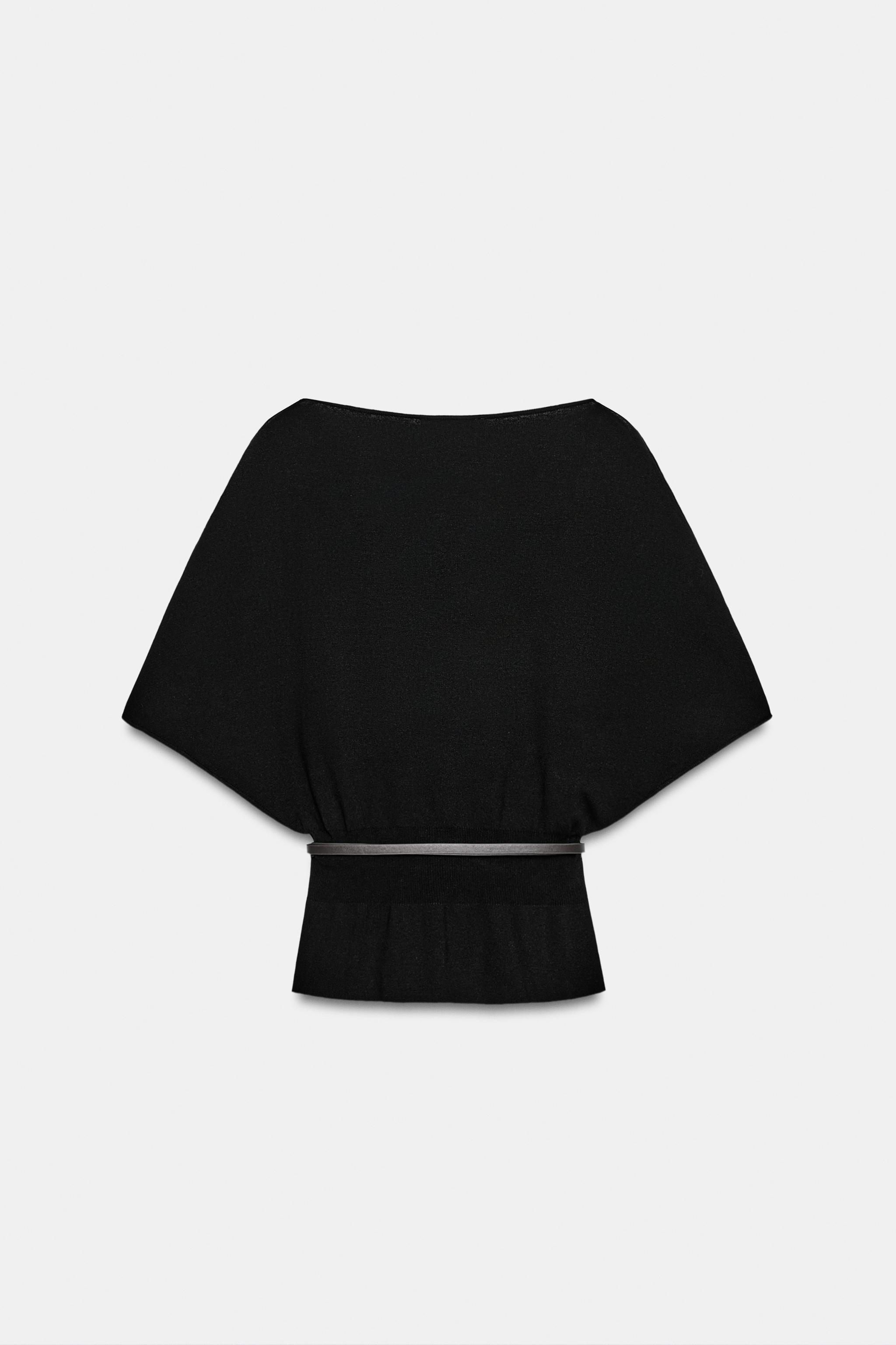 Женские свитеры Zara BELTED KNIT TOP — фото 3
