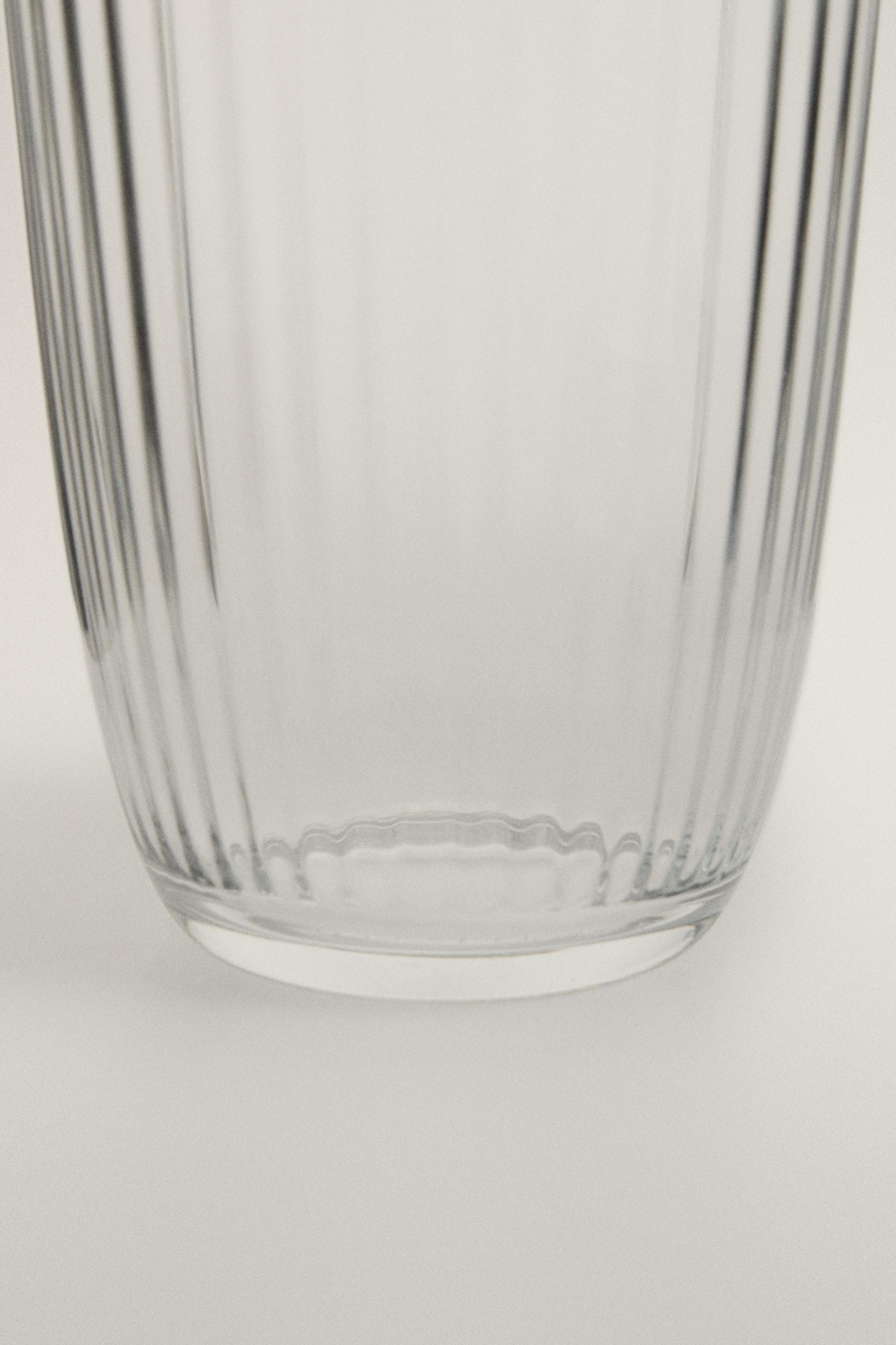LINE-DESIGN GLASS SOFT DRINK TUMBLER
