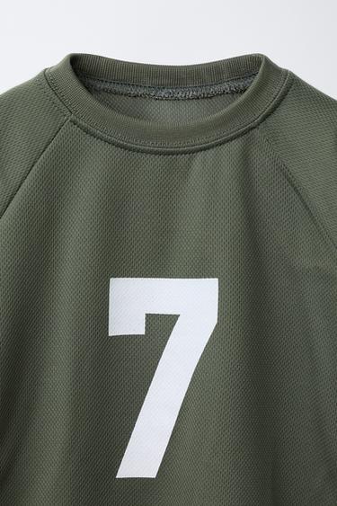 NUMBER TECHNICAL T-SHIRT - Dark khaki by Zara - Image 2