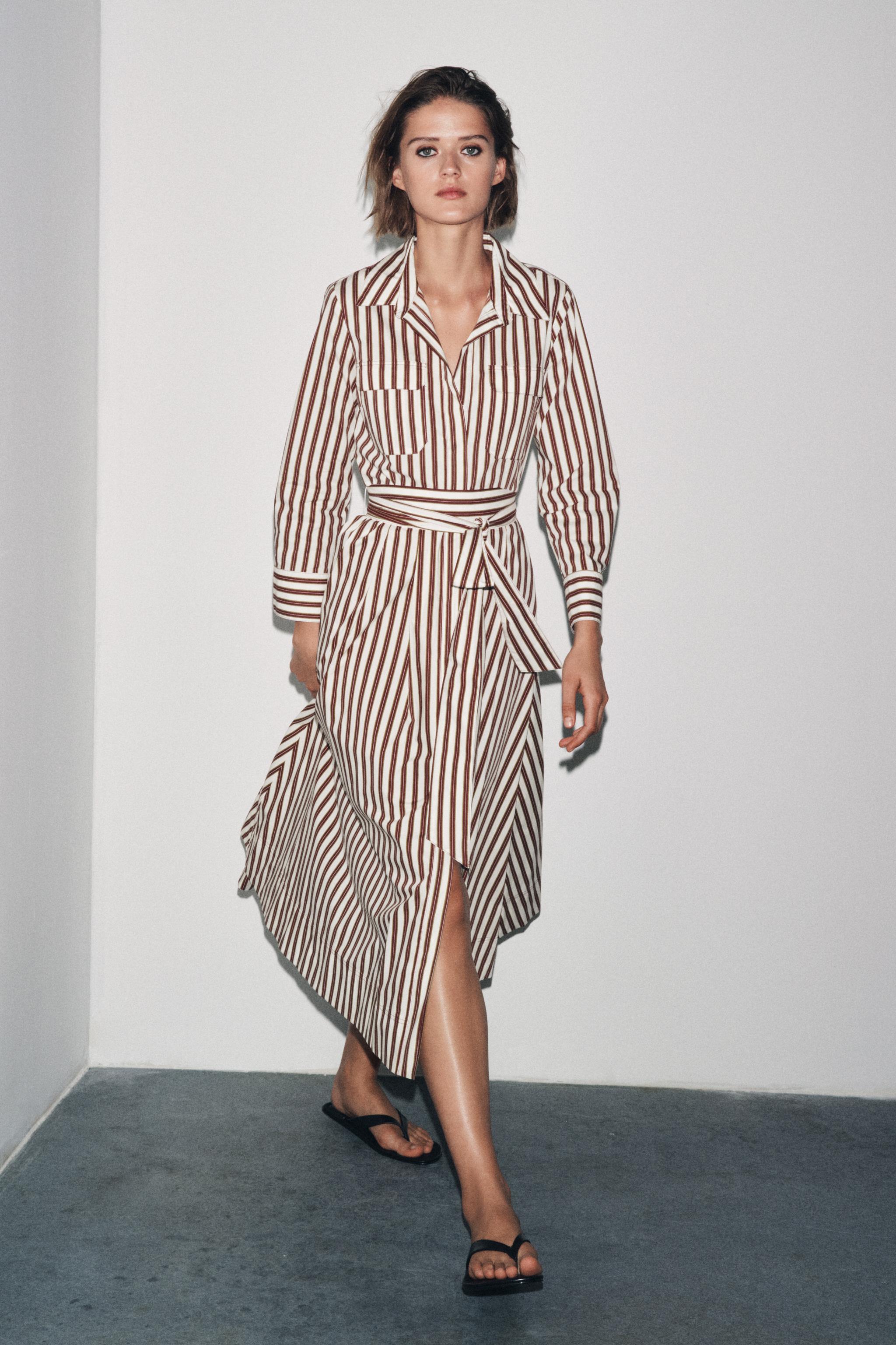 ZW COLLECTION STRIPED SHIRT DRESS striped ZARA Canada
