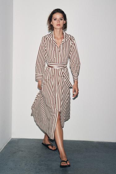 STRIPED SHIRT DRESS ZW COLLECTION - striped by Zara - Image 2