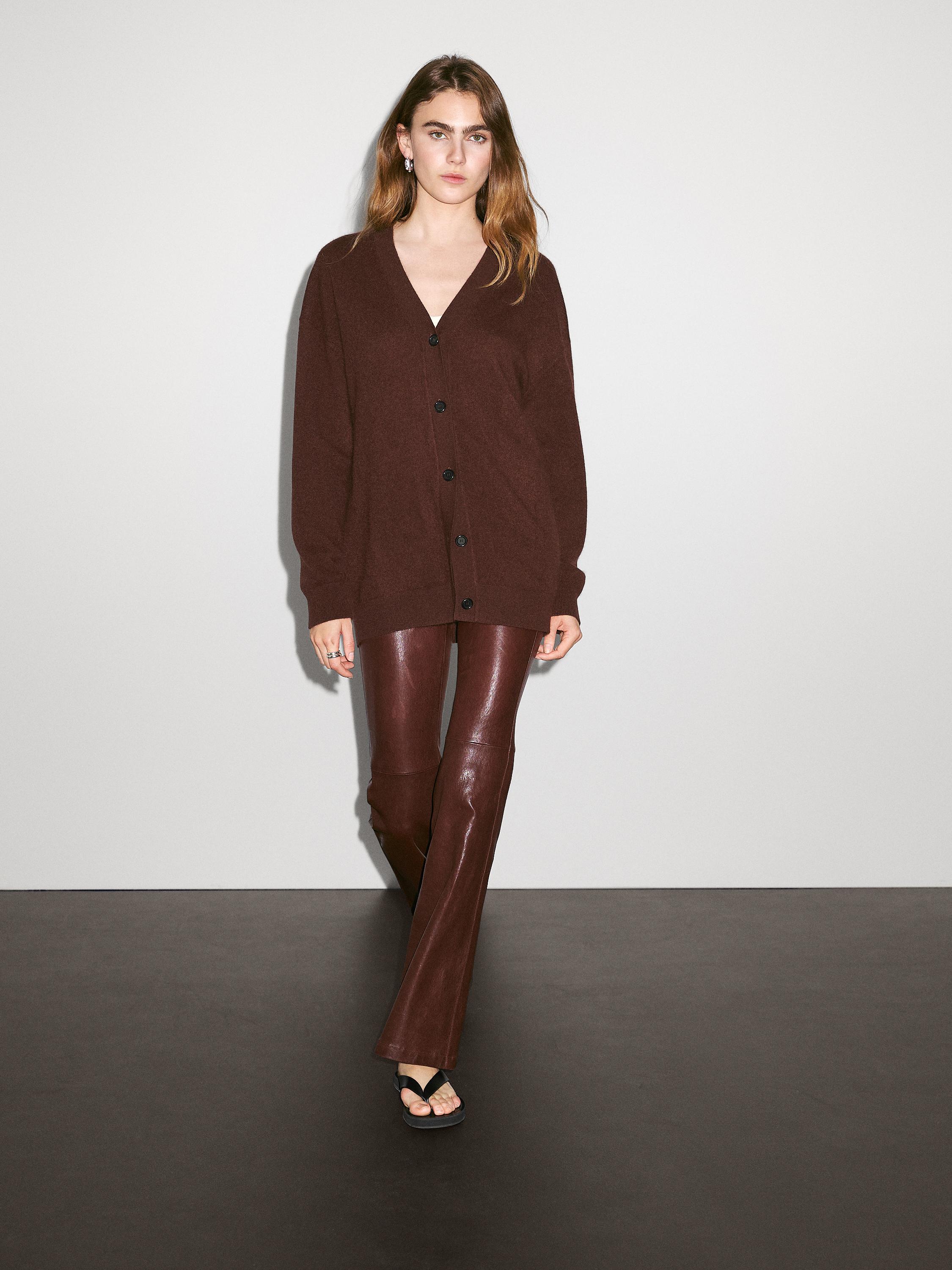 100% cashmere V-neck oversize cardigan