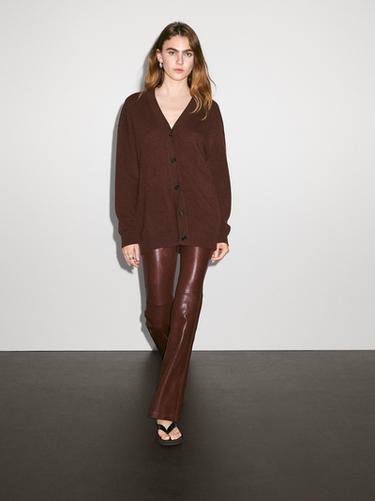 Cardigan oversized cuello pico 100% cashmere - 353 de Zara - Imagen 0
