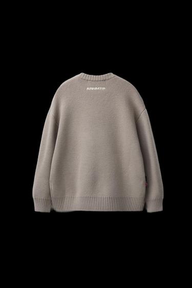 KNIT JUMPER WITH SLOGAN PRINT - Sand by Zara