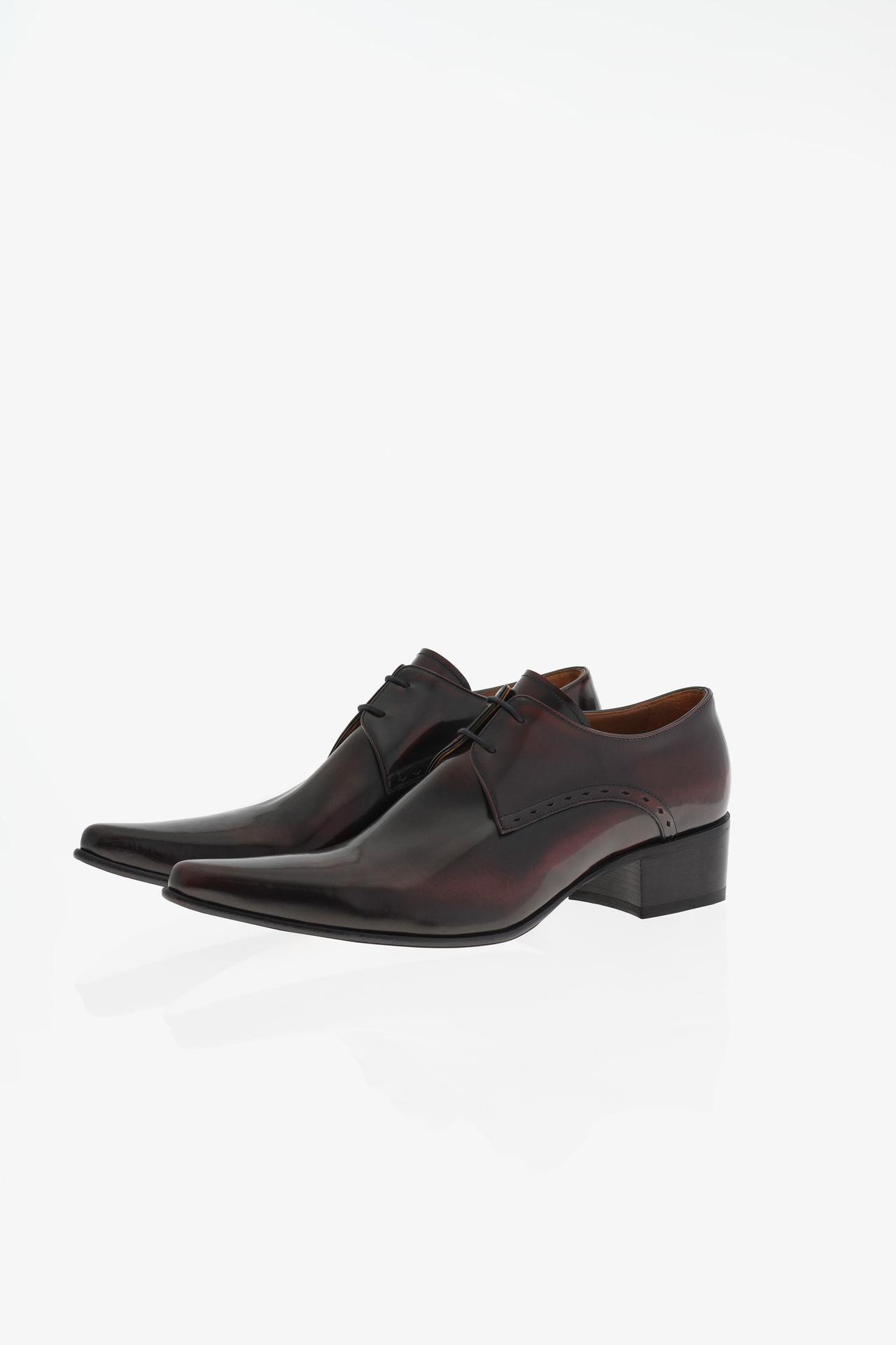 LIMITED EDITION LEATHER DERBY SHOES — Burgundy Red