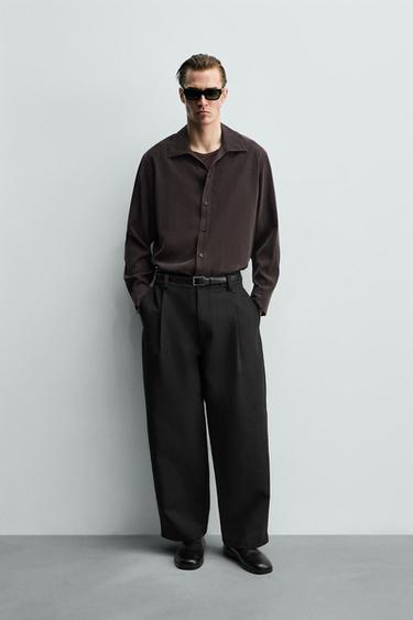 CAMISA RELAXED FIT FLUIDA - Marrón de Zara - Imagen 0