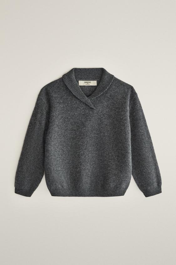 Zara KIDS SOLID CASHMERE SWEATER - Dark gray - Image 0