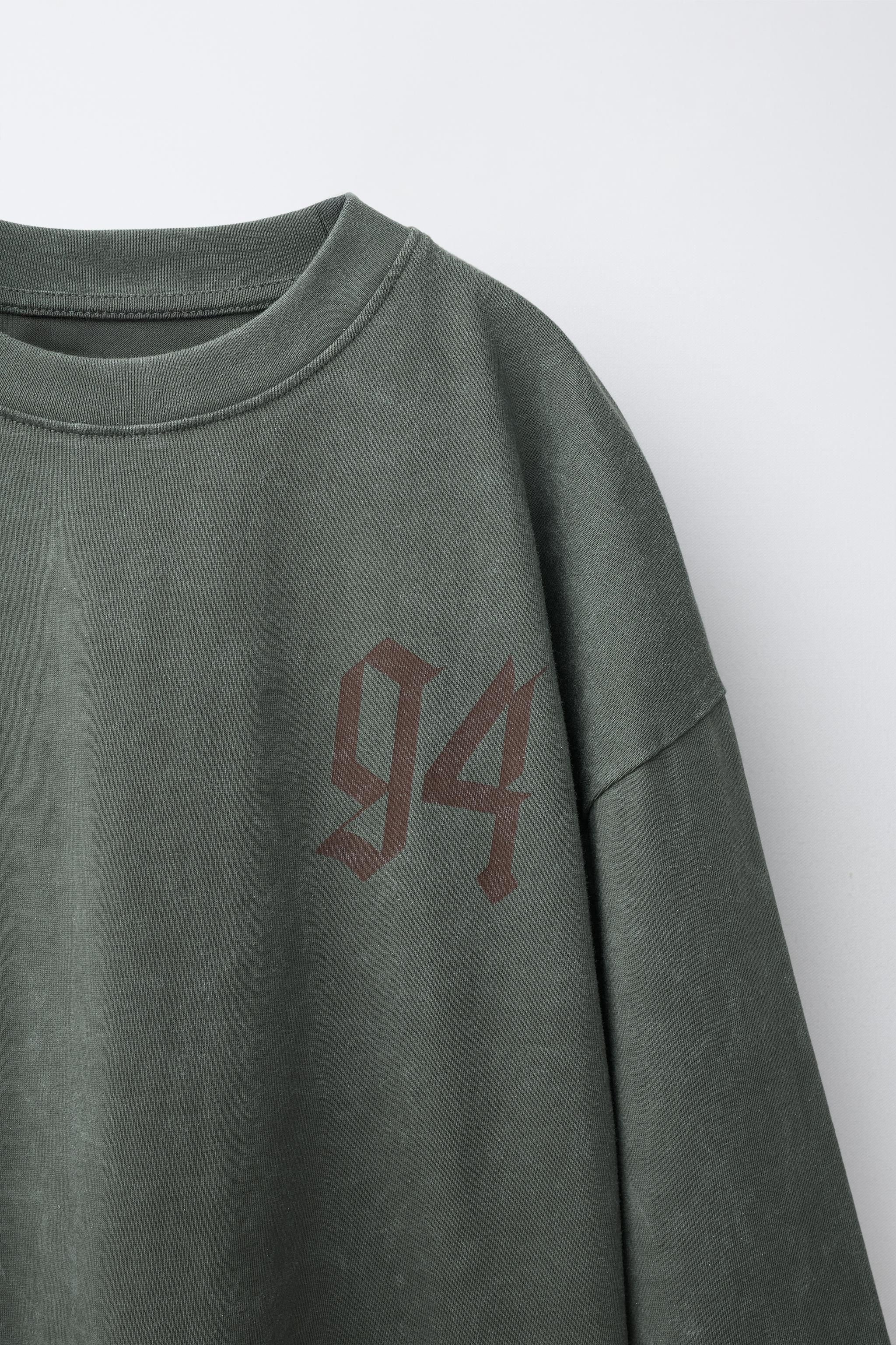 WASH EFFECT NUMBER T-SHIRT