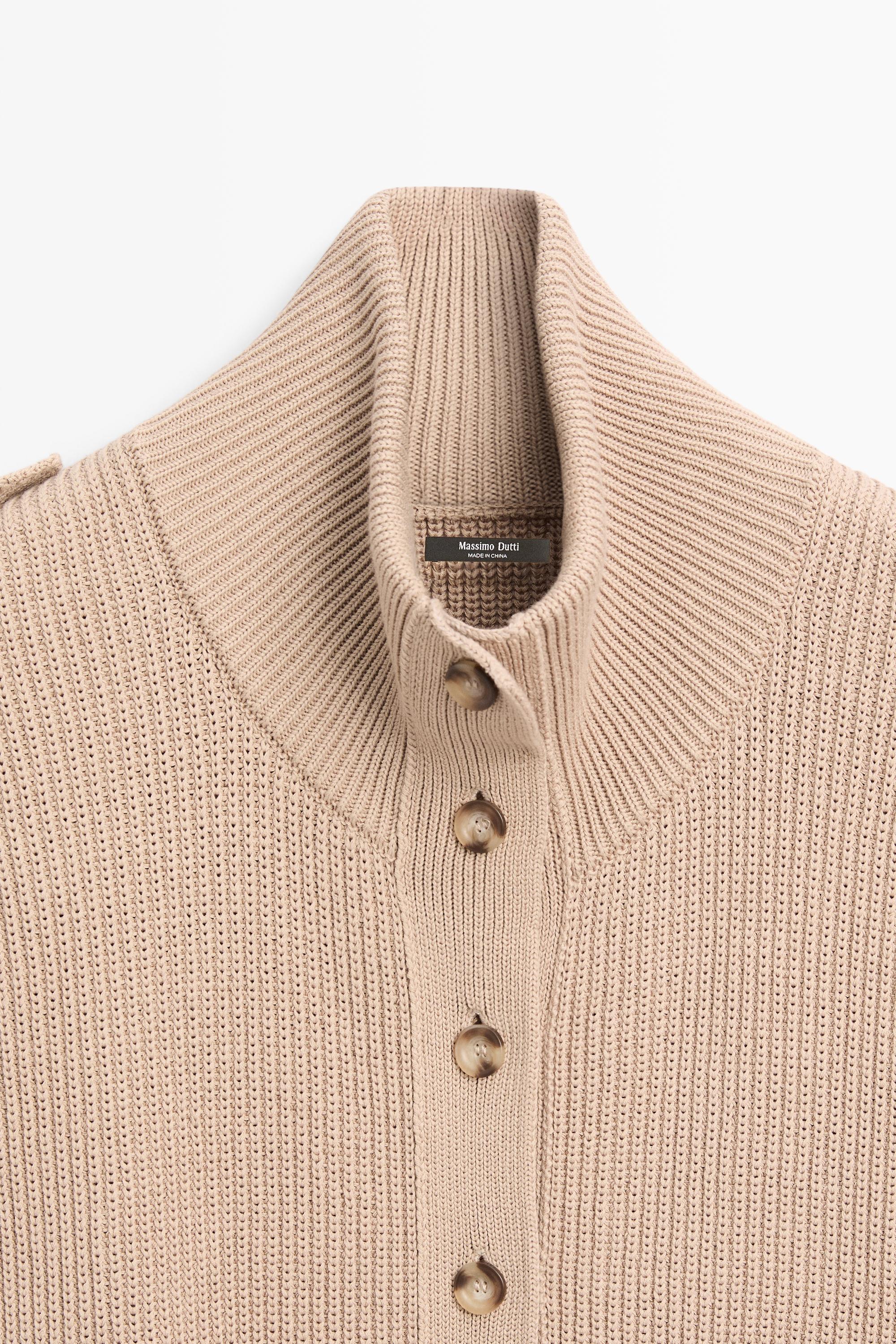 100% cotton button-detail knit vest