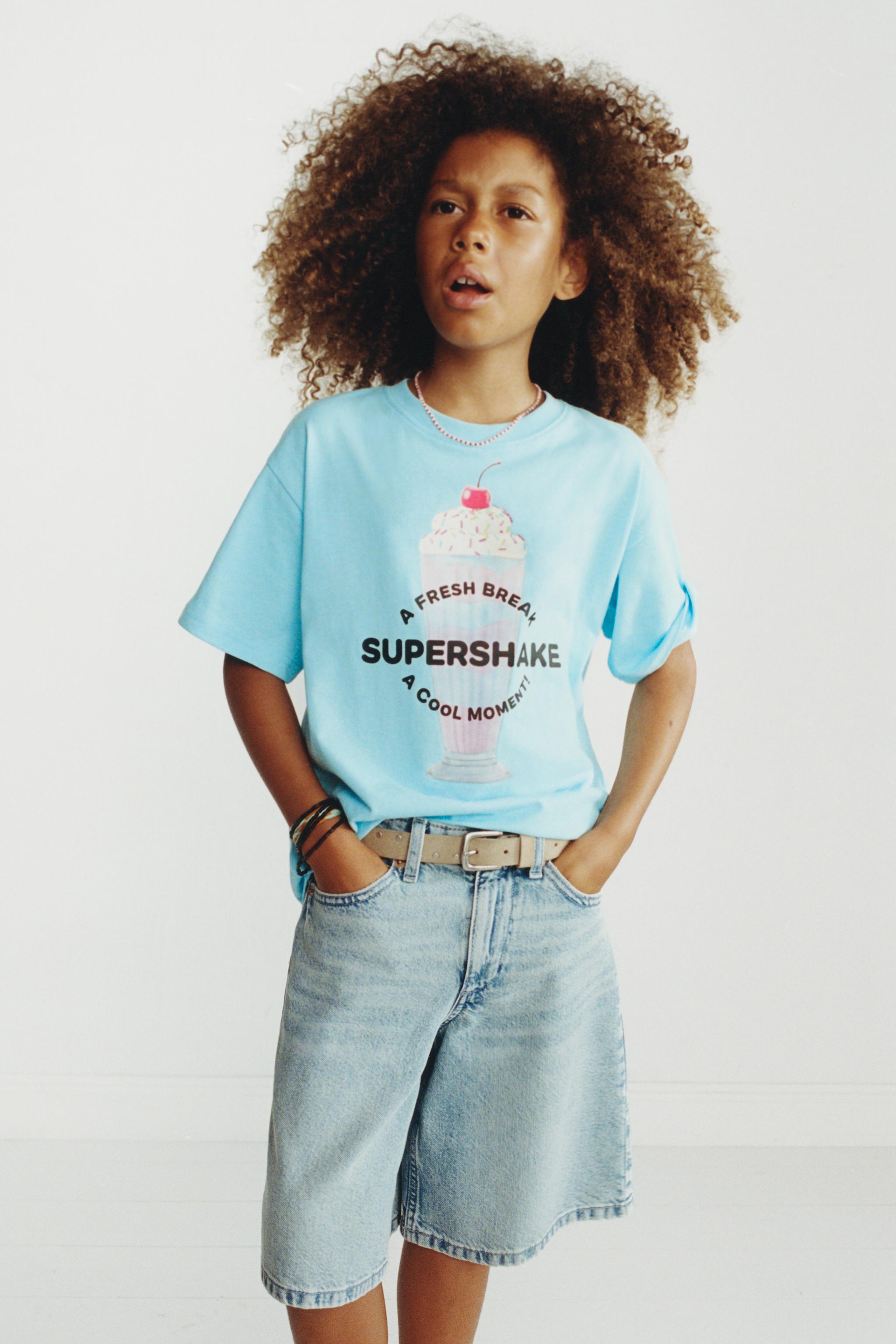 PRINTED T-SHIRT — Blue