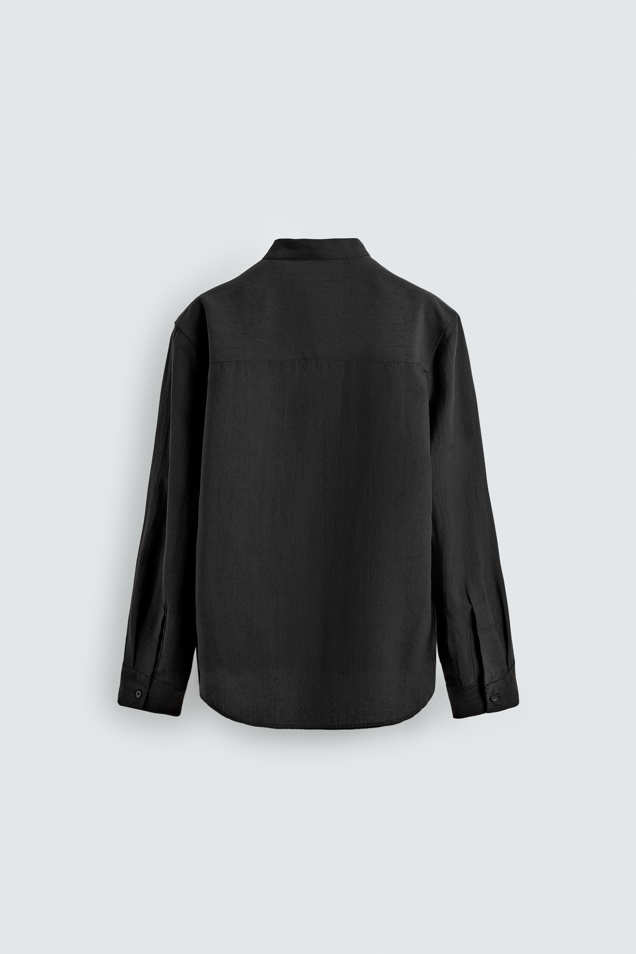 FLOWY BAND COLLAR SHIRT