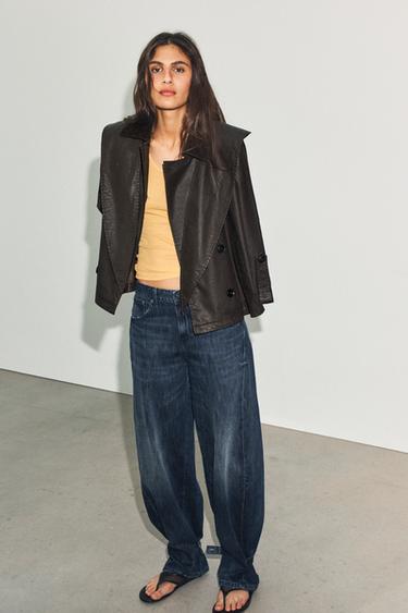 CAPA ENCERADA CUELLO SOLAPA DESMONTABLE - Marrón oscuro de Zara - Imagen 0