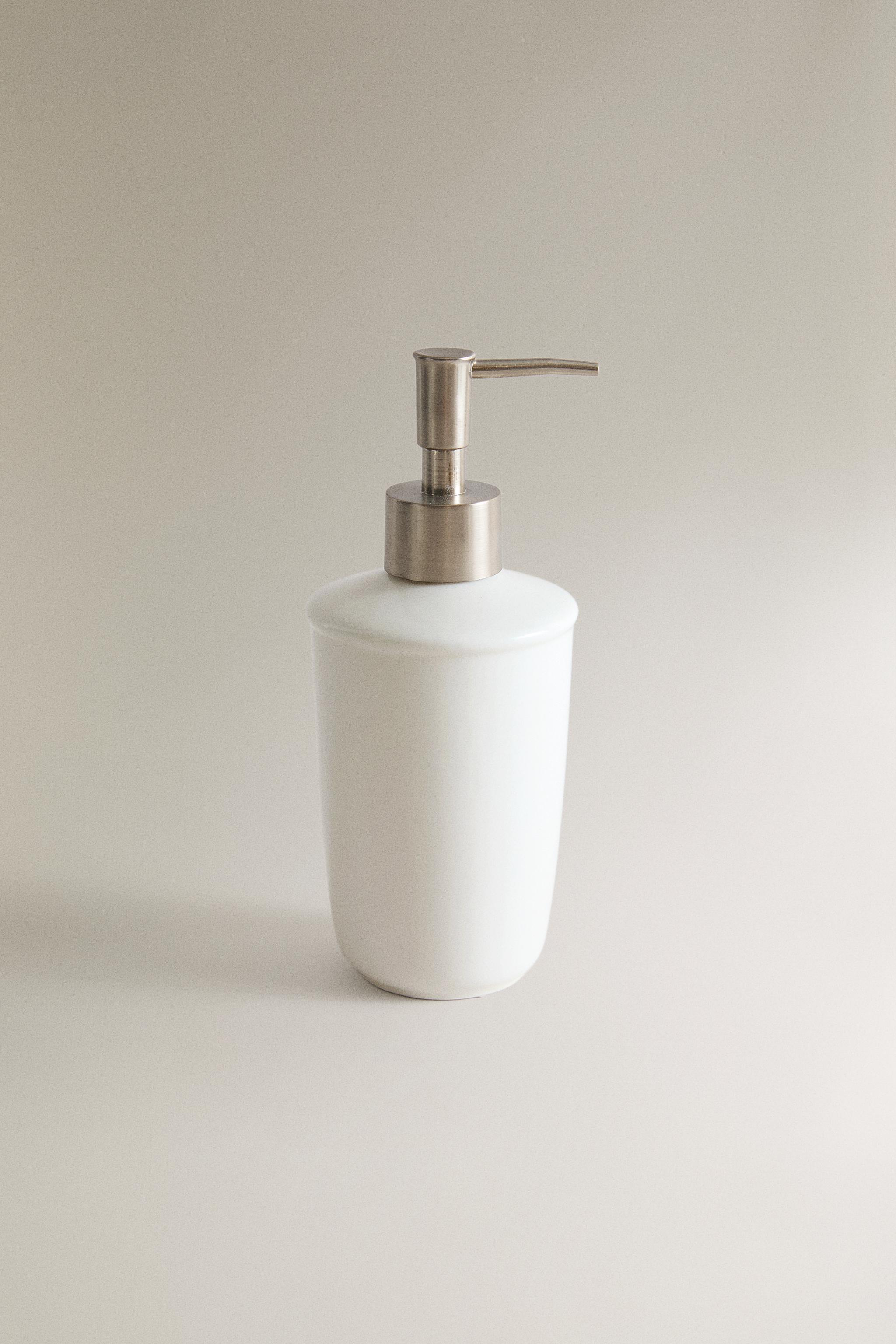 CERAMIC BATHROOM SOAP DISPENSER — Cream