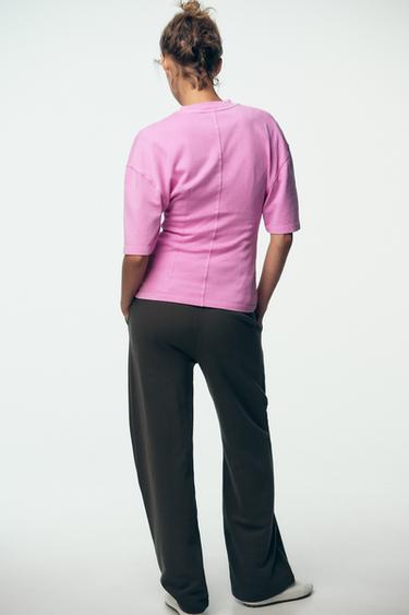 T-SHIRT MOULANT DÉLAVÉ - Fuchsia de Zara - Image 3