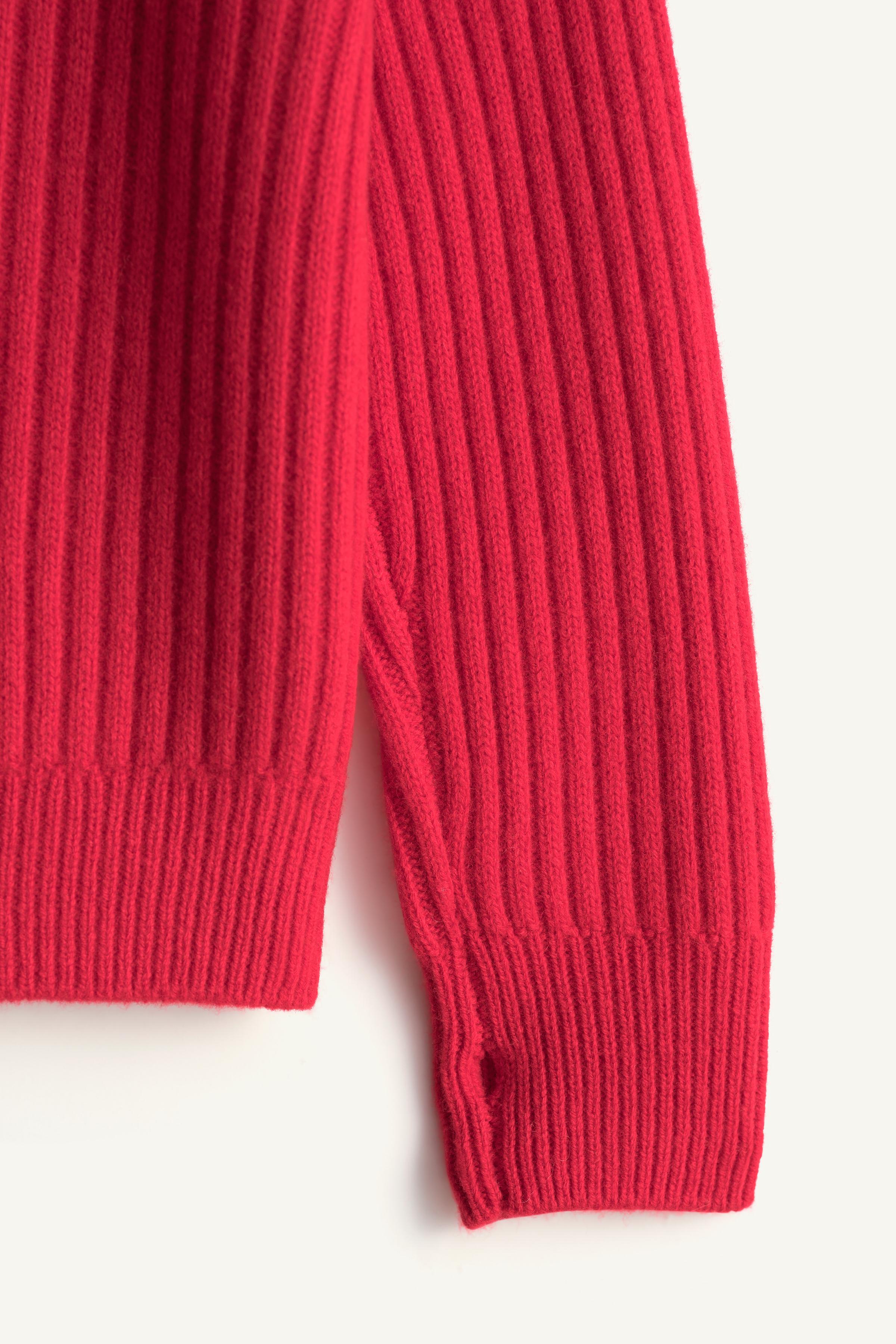100% WOOL RIBBED BUTTON SWEATER LIMITED EDITION