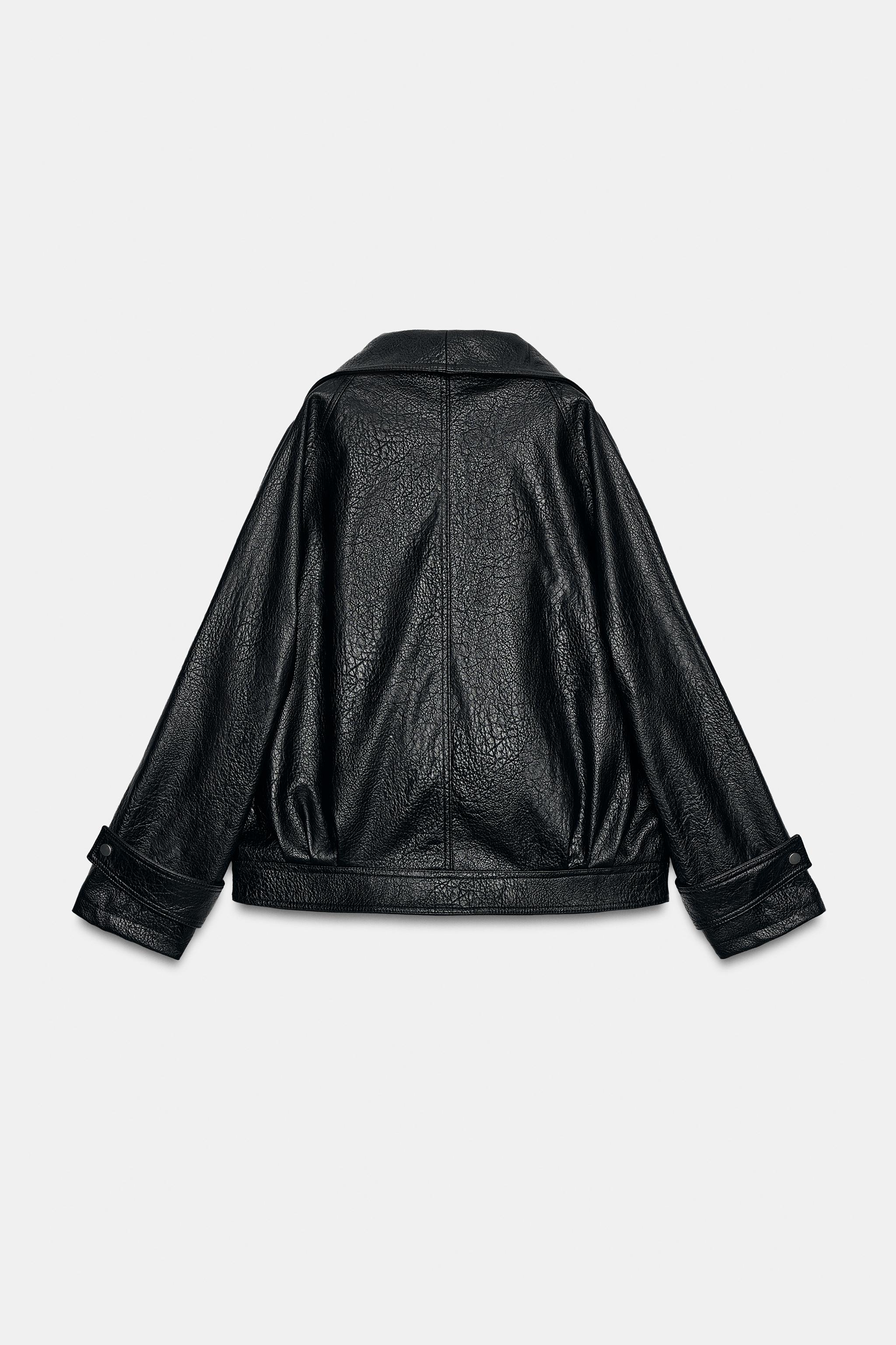Zara SUNİ DERİ BIKER CEKET görsel 7
