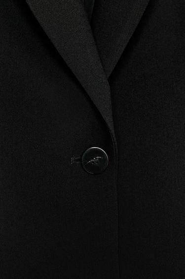 LONG BLAZER WITH SHOULDER PADS - Black by Zara