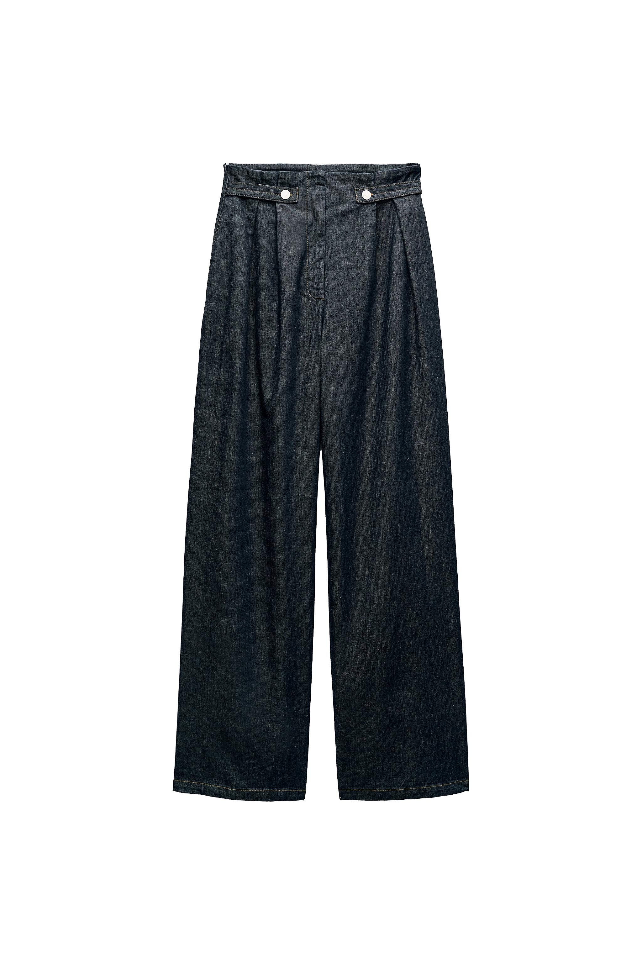 6/5まで ZARA HIGH WAIST ZW PAPERBAG デニムパンツ HIGH WAIST Z1975 WIDE LEG PAPERBAG JEANS SECOND HAND | Zara Preowned