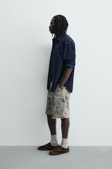 FLORAL PRINT CARPENTER BERMUDA SHORTS - Printed by Zara - Image 3