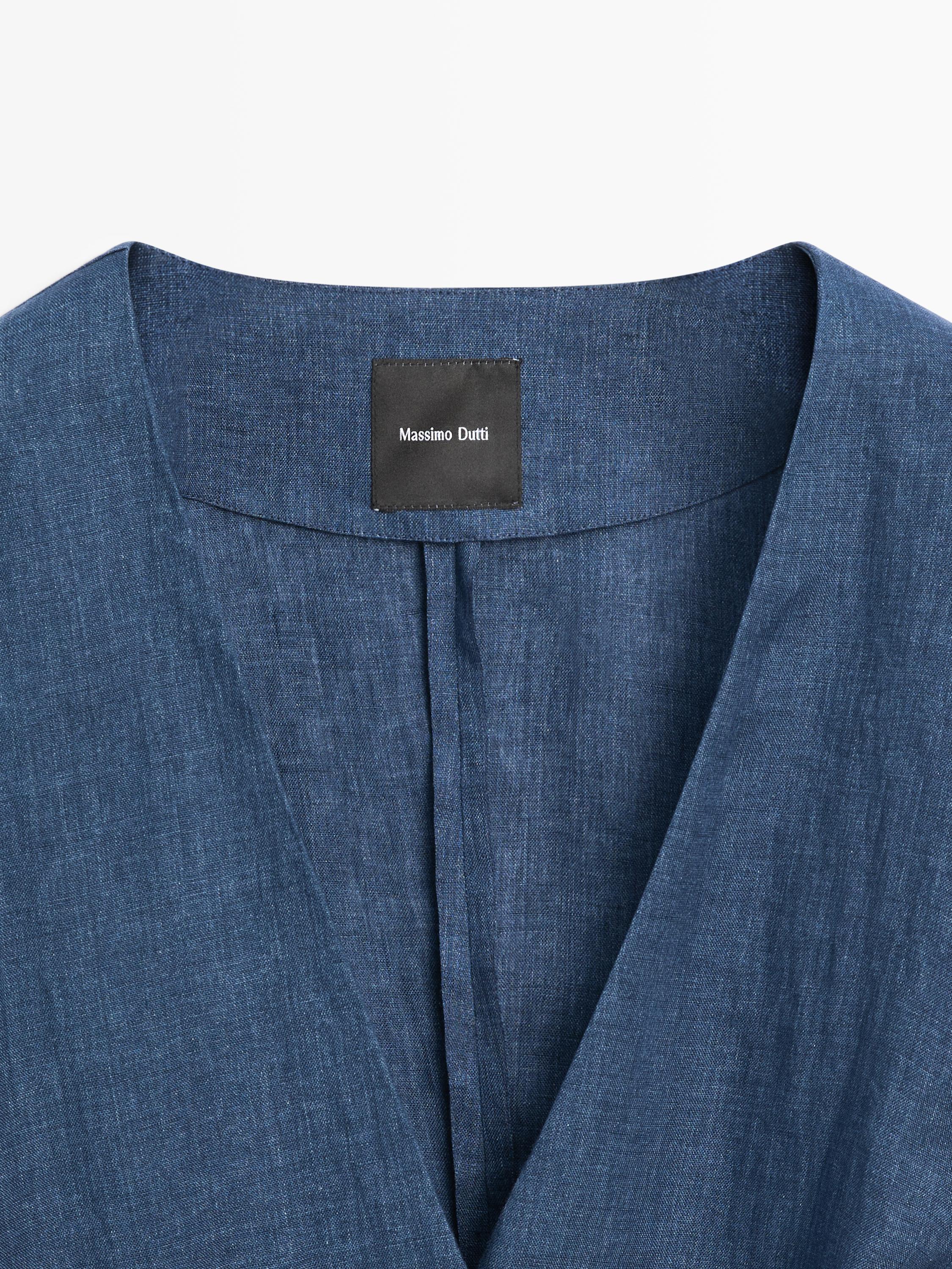 Kimono effet denim total look lin