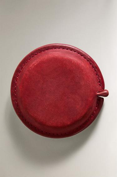 Zara ROUND LEATHER MEASURING TAPE - Red - Image 0