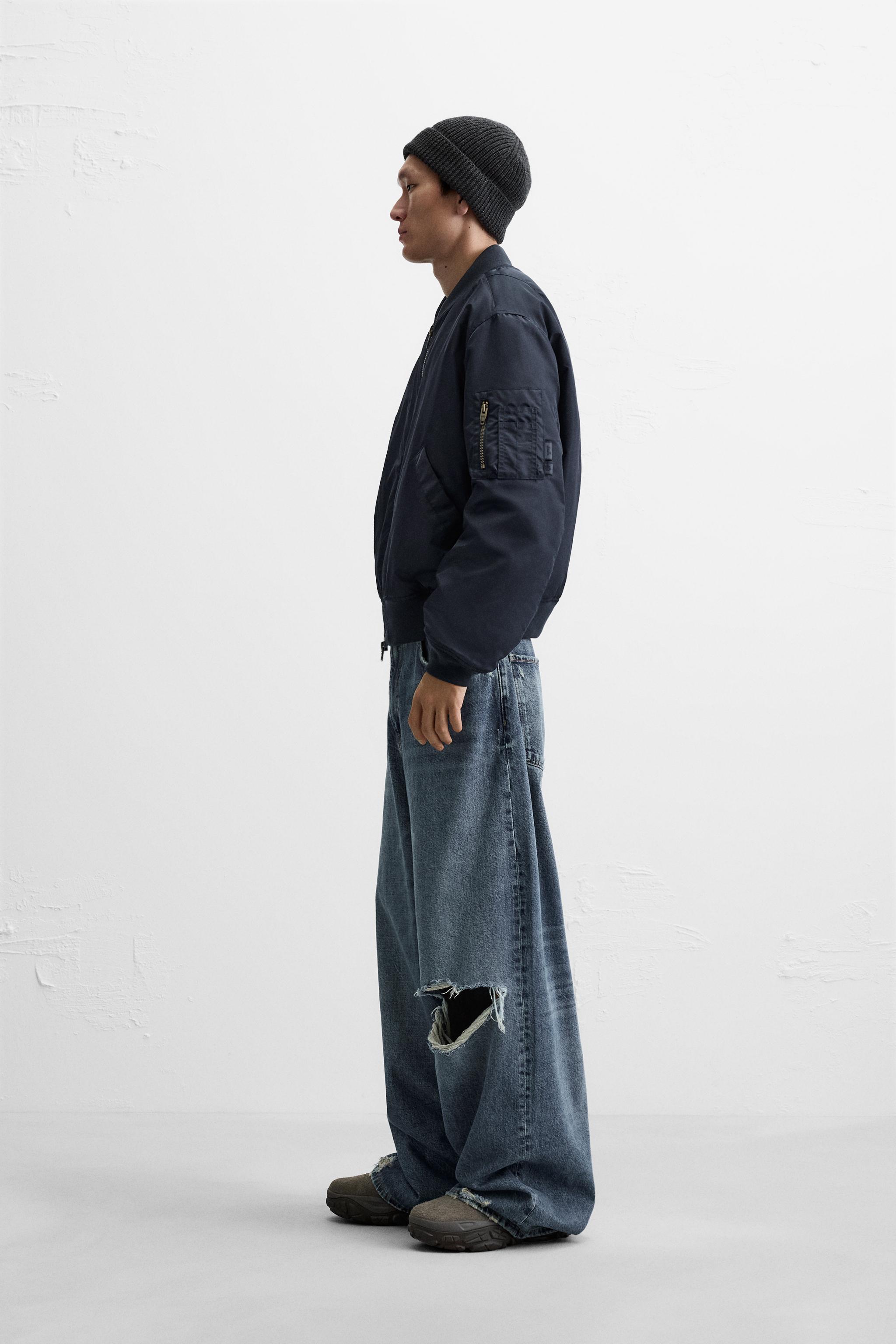 JAQUETA BOMBER TÉCNICA - Azul-marinho | ZARA Brasil