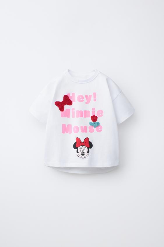 MINNIE MOUSE © DISNEY CROCHET DOT BOW T-SHIRT - White by Zara - Image 0
