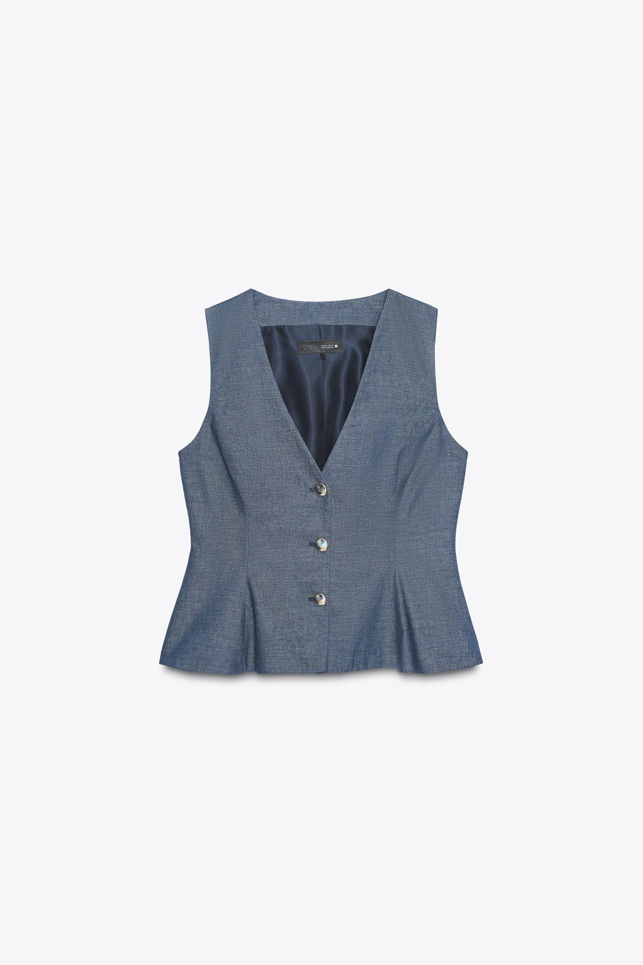 LINEN PEPLUM VEST