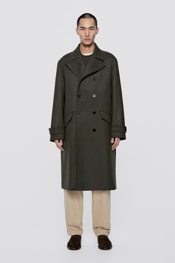 Zara Double-breasted long coat - LIMITED EDITION - Green - Image 0