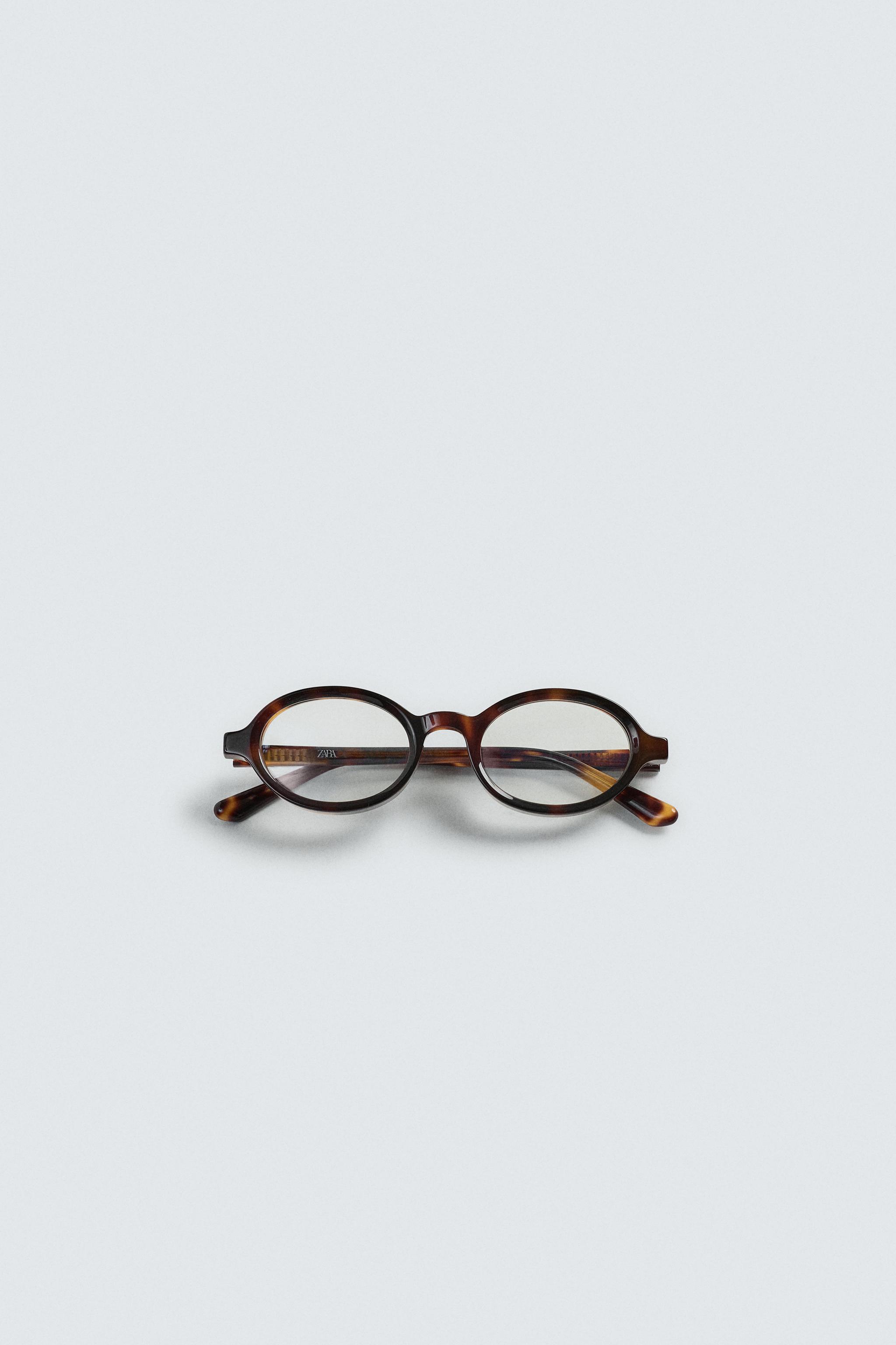 TORTOISESHELL EFFECT OVAL SUNGLASSES