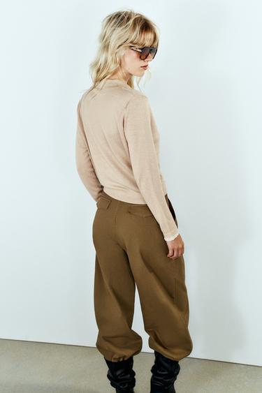 CARDIGAN WITH CONTRASTING LACE - Beige by Zara - Image 6