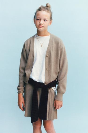 PLEATED KNIT SKIRT - camel by Zara