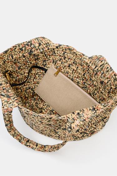 BRAIDED TOTE BAG - Light beige by Zara - Image 4