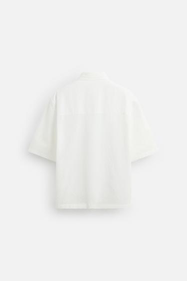 CHEMISE RELAXED FIT TEXTURÉE - Blanc de Zara - Image 9
