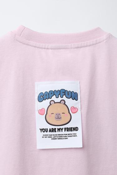 T-SHIRT IMPRIMÉ CAPYBARA CAPYFUN © - Rose de Zara - Image 3