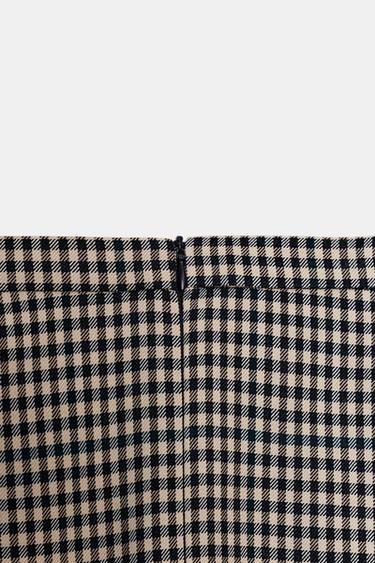JUPE BIMATIÈRE À CARREAUX ZW COLLECTION - Marron de Zara - Image 6