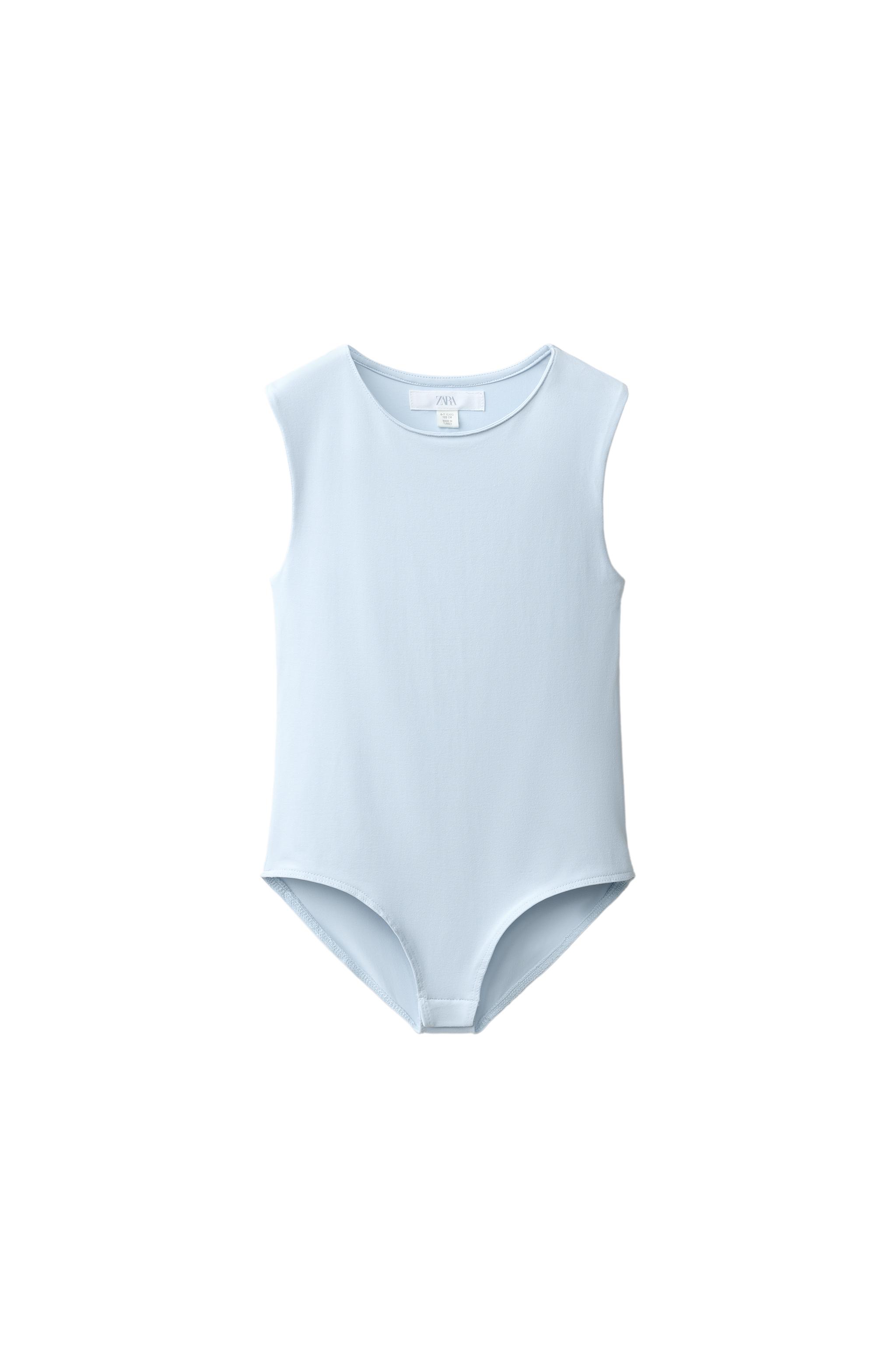 CUT OUT POLYAMIDE BODYSUIT — Pastel blue (alternate view)