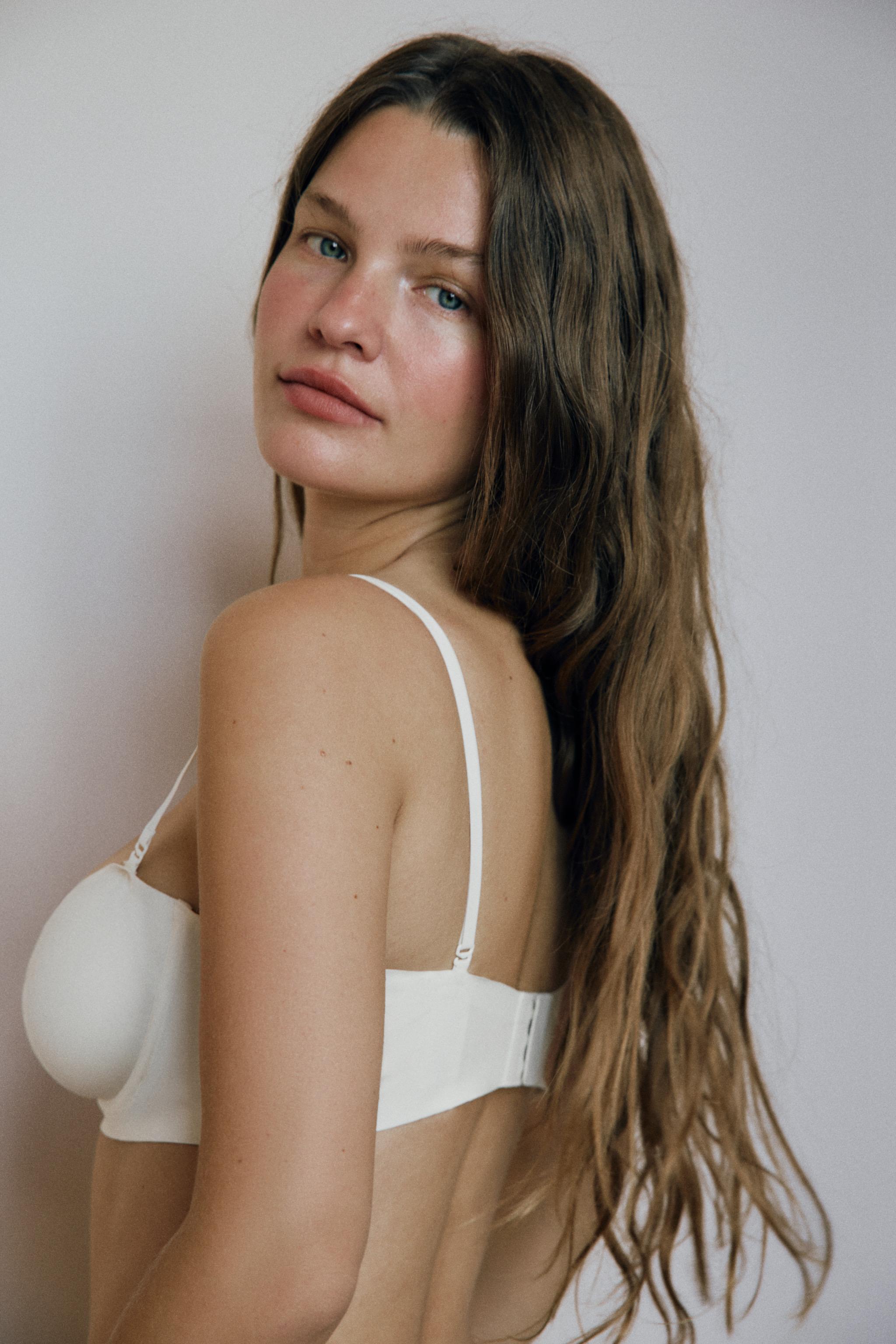 UNDERWIRE BRA WITH POLYAMIDE — Oyster-white (alternate view)