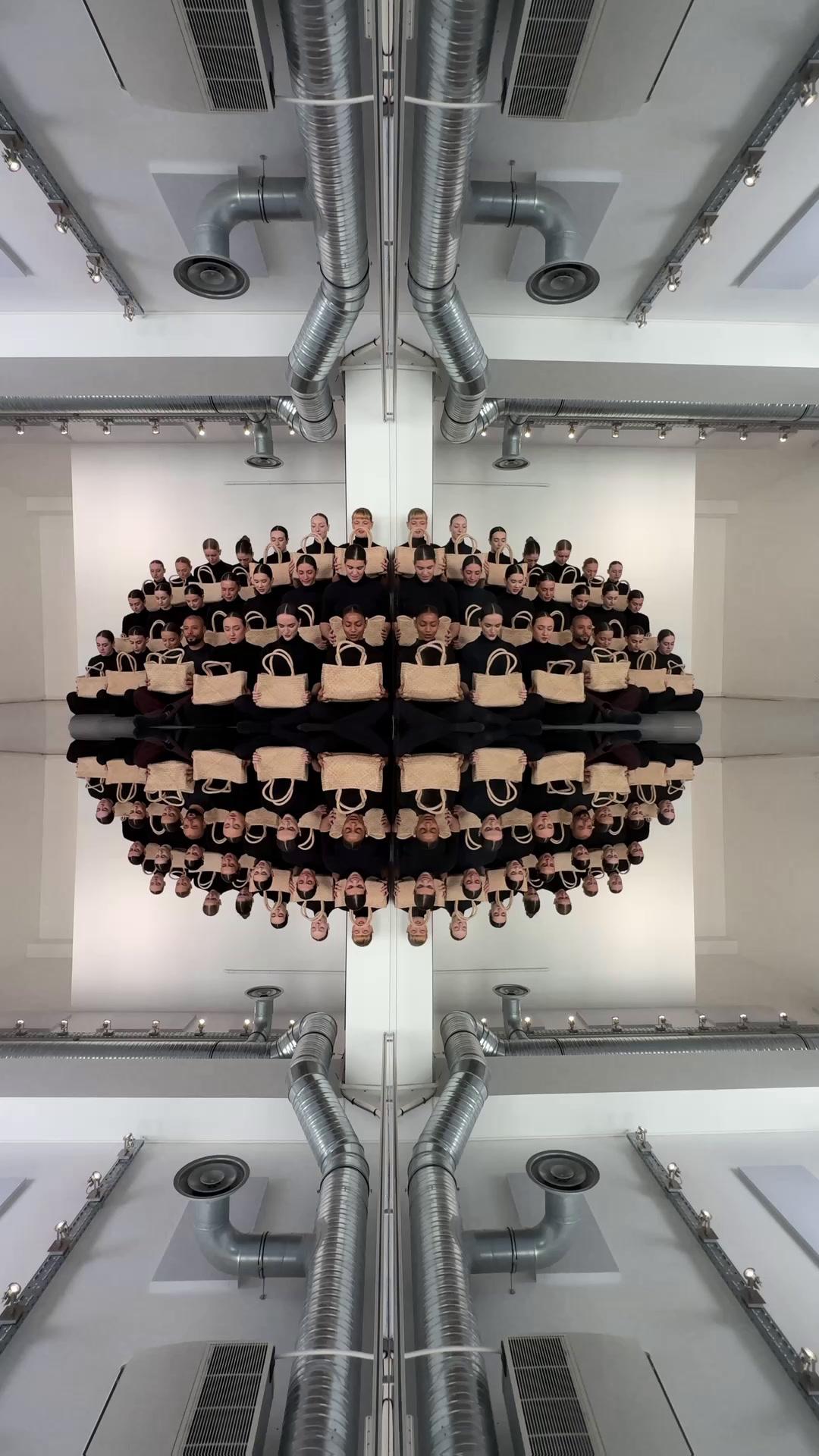 Medium braided nappa leather tote bag