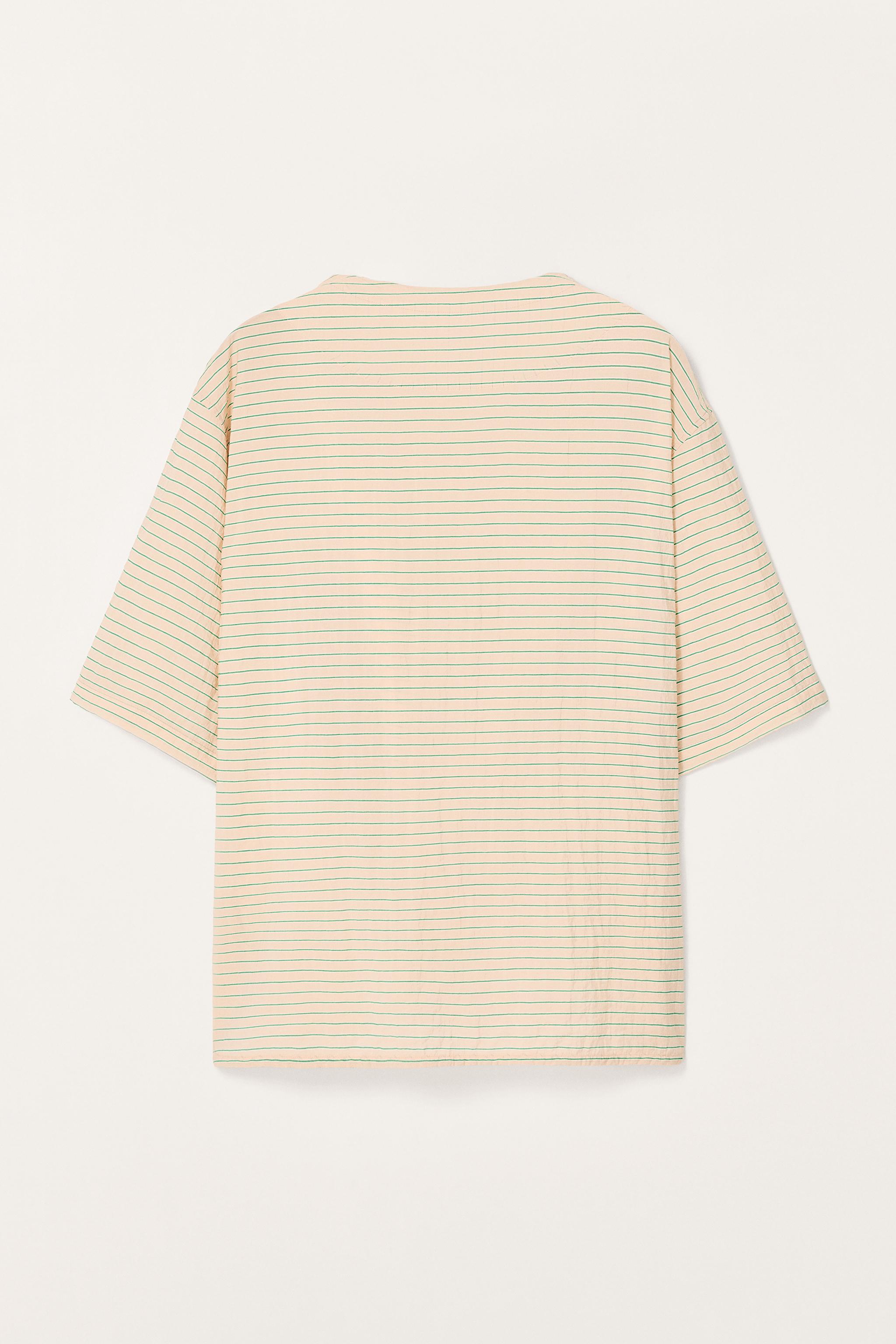 LIMITED EDITION ストライプ柄フルイドTシャツ - エクリュ
