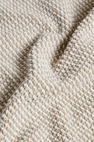 CHECK TEXTURED BATH MAT - Light beige by Zara